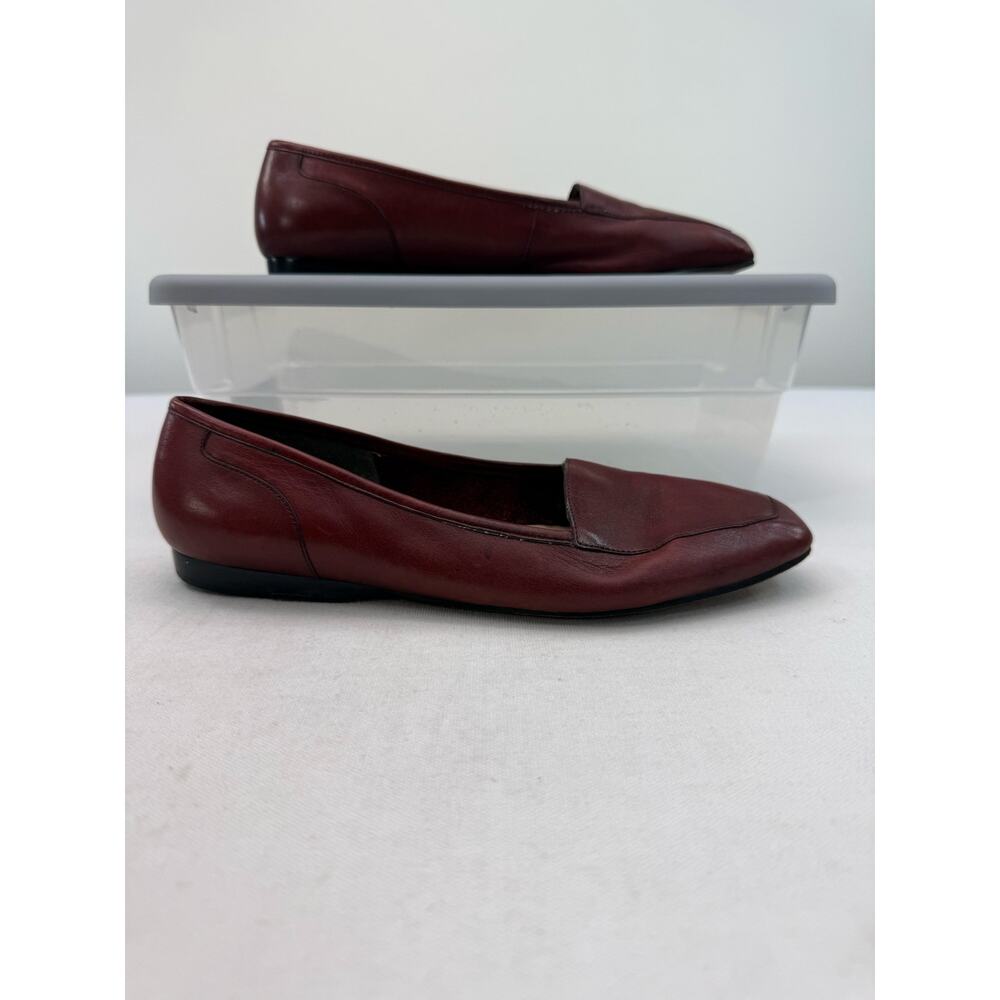 Enzo Angiolini Red Liberty Leather Square Toe Loafers Size 8.5 Minimalist - Picture 3 of 7